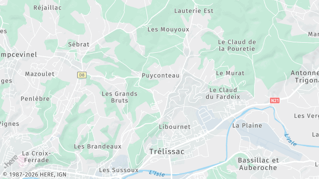 Carte de la zone d'intervention à Trélissac