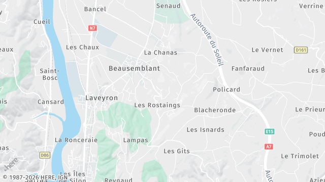 Carte de la zone d'intervention à Beausemblant