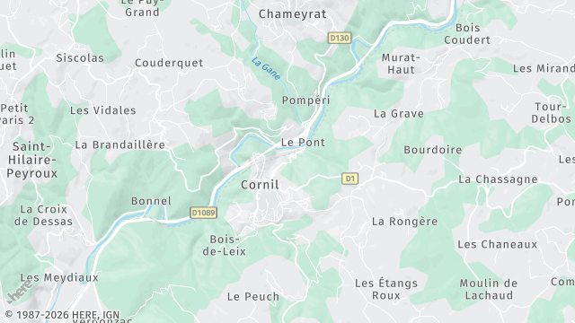Carte de la zone d'intervention à Cornil