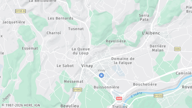 Carte de la zone d'intervention à Vinay