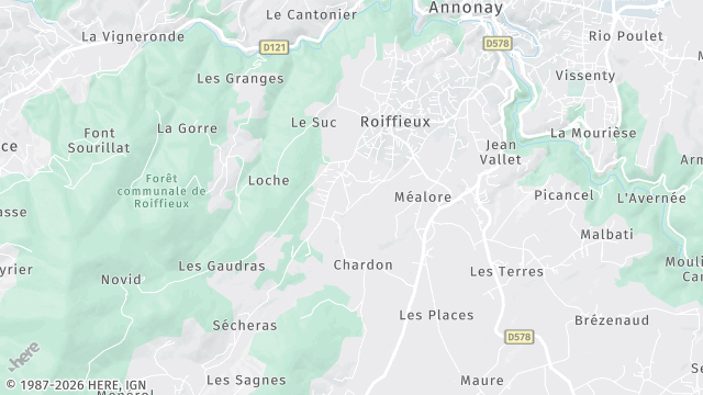Carte de la zone d'intervention à Roiffieux