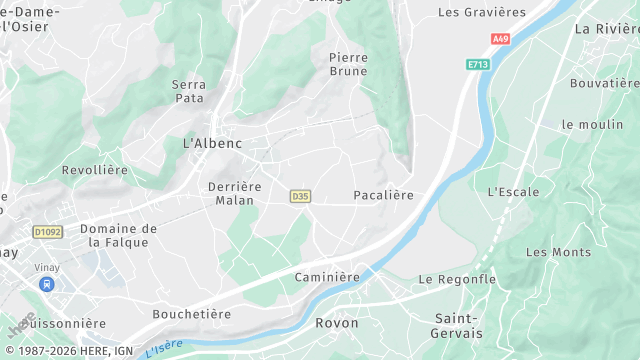Carte de la zone d'intervention à L'Albenc