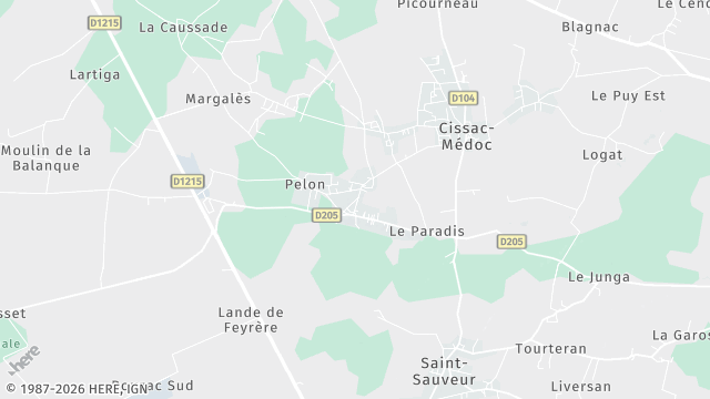 Carte de la zone d'intervention à Cissac-Médoc
