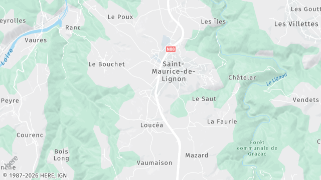 Carte de la zone d'intervention à Saint-Maurice-de-Lignon