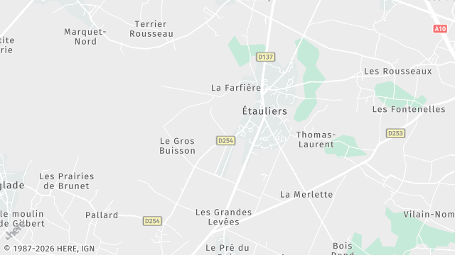 Carte de la zone d'intervention à Étauliers