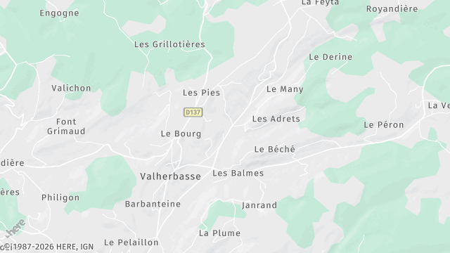 Carte de la zone d'intervention à Valherbasse