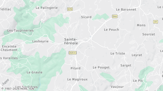 Carte de la zone d'intervention à Sainte-Féréole