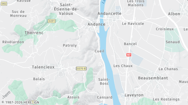 Carte de la zone d'intervention à Andance