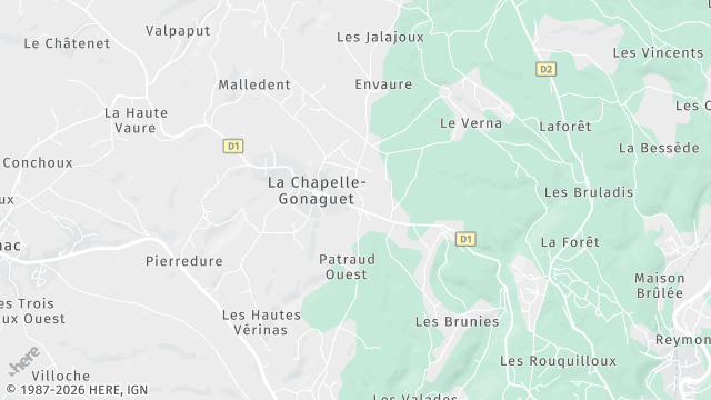 Carte de la zone d'intervention à La Chapelle-Gonaguet