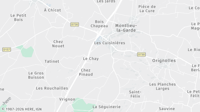 Carte de la zone d'intervention à Montlieu-la-Garde