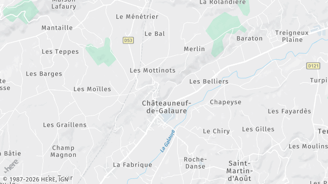 Carte de la zone d'intervention à Châteauneuf-de-Galaure