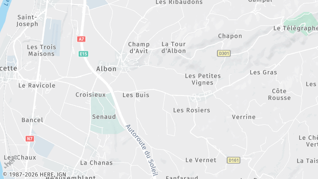 Carte de la zone d'intervention à Albon