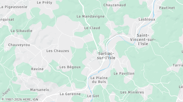 Carte de la zone d'intervention à Sarliac-sur-l'Isle