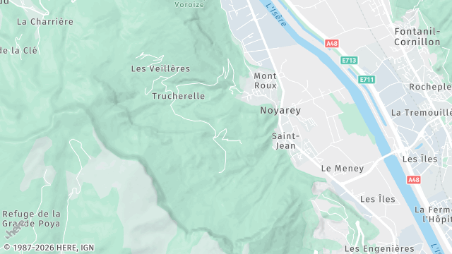 Carte de la zone d'intervention à Noyarey