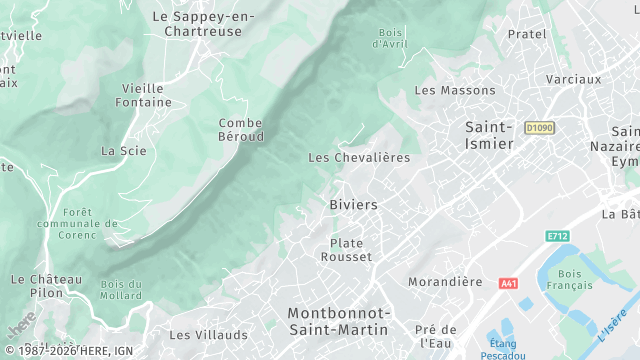 Carte de la zone d'intervention à Biviers
