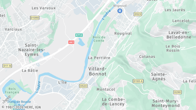 Carte de la zone d'intervention à Villard-Bonnot