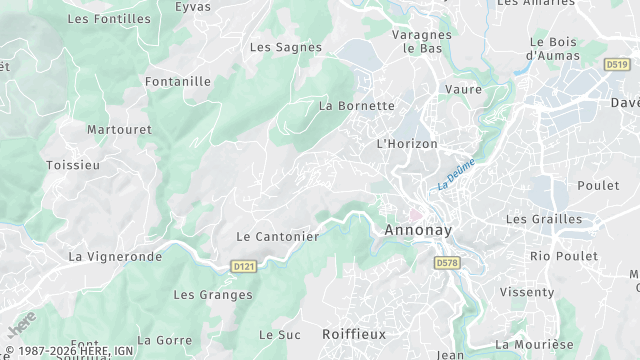 Carte de la zone d'intervention à Annonay