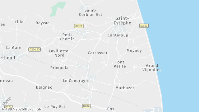 Carte de la zone d'intervention à Saint-Estèphe