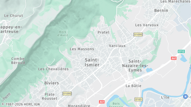 Carte de la zone d'intervention à Saint-Ismier