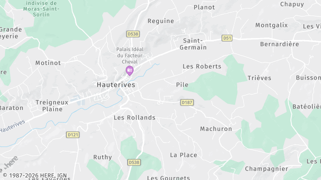 Carte de la zone d'intervention à Hauterives