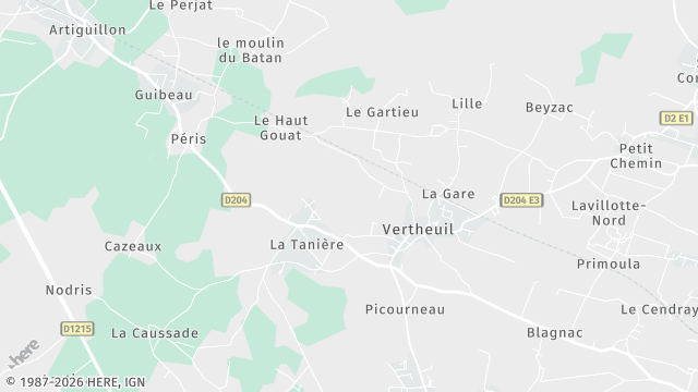 Carte de la zone d'intervention à Vertheuil