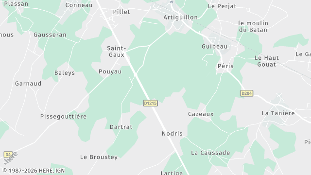 Carte de la zone d'intervention à Saint-Germain-d'Esteuil