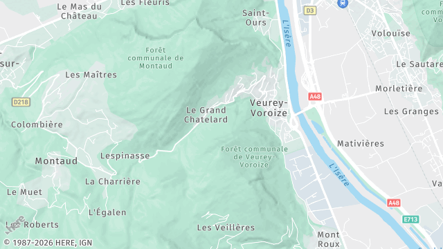 Carte de la zone d'intervention à Veurey-Voroize