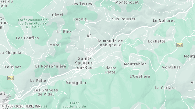 Carte de la zone d'intervention à Saint-Sauveur-en-Rue