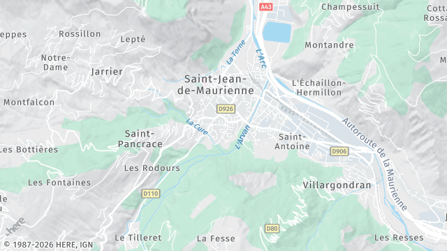 Carte de la zone d'intervention à Saint-Jean-de-Maurienne