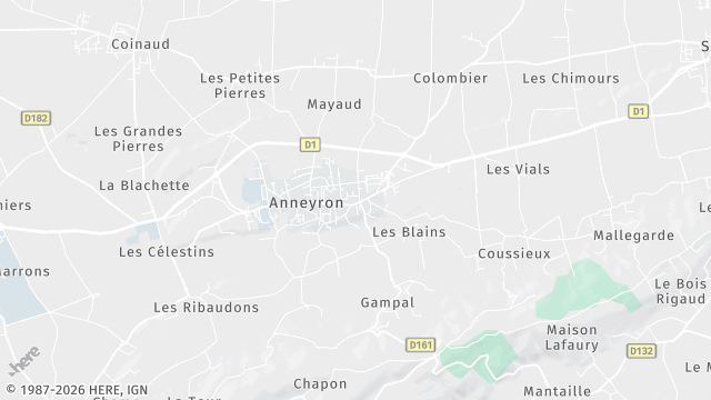 Carte de la zone d'intervention à Anneyron