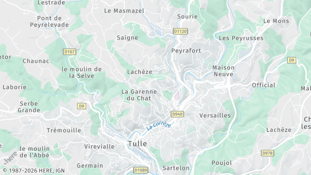 Carte de la zone d'intervention à Tulle