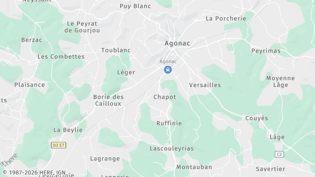 Carte de la zone d'intervention à Agonac