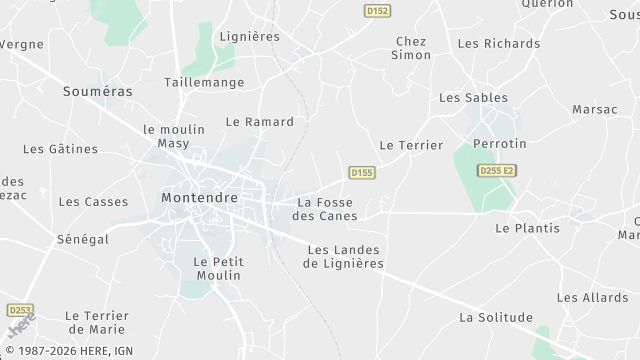 Carte de la zone d'intervention à Montendre