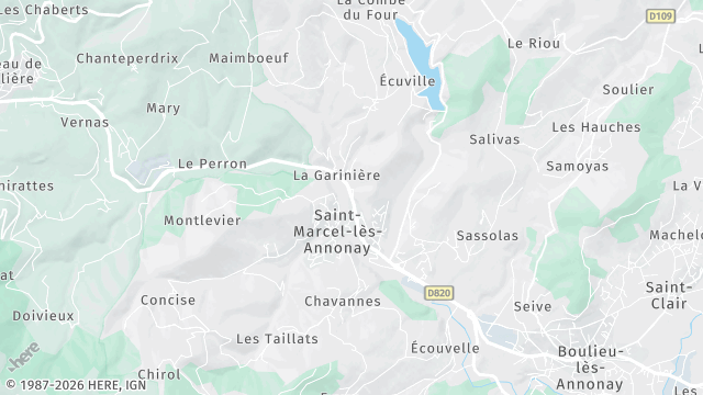 Carte de la zone d'intervention à Saint-Marcel-lès-Annonay
