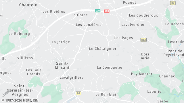 Carte de la zone d'intervention à Saint-Mexant