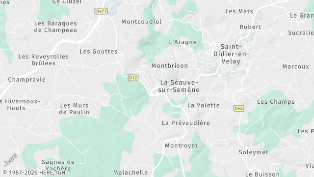 Carte de la zone d'intervention à La Séauve-sur-Semène