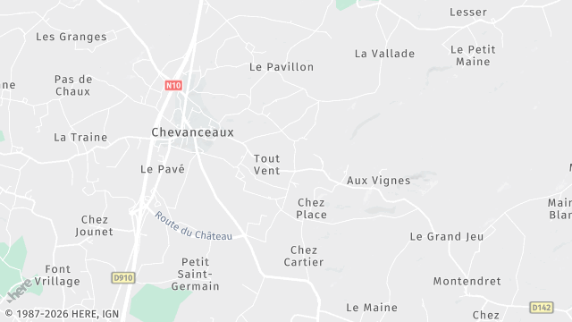 Carte de la zone d'intervention à Chevanceaux