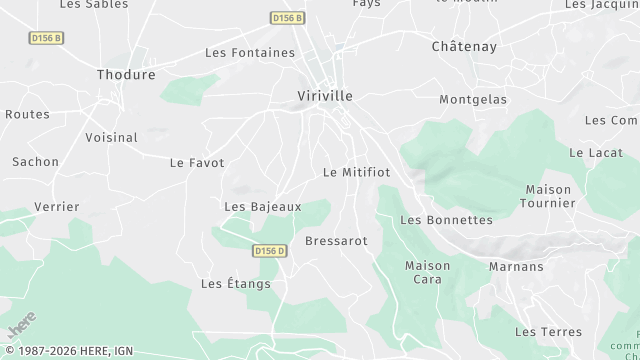 Carte de la zone d'intervention à Viriville