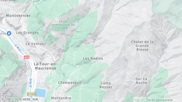 Carte de la zone d'intervention à La Tour-en-Maurienne