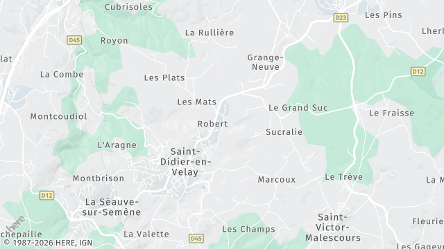 Carte de la zone d'intervention à Saint-Didier-en-Velay