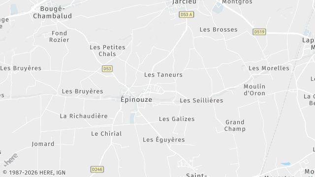 Carte de la zone d'intervention à Épinouze