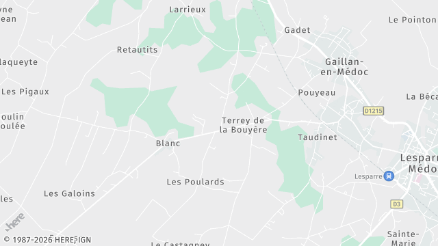 Carte de la zone d'intervention à Gaillan-en-Médoc