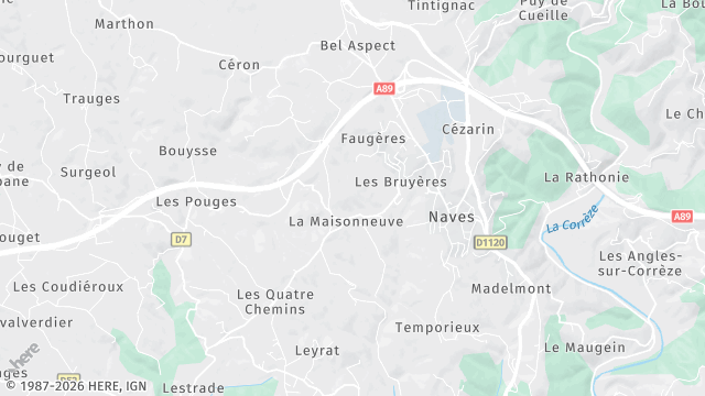 Carte de la zone d'intervention à Naves