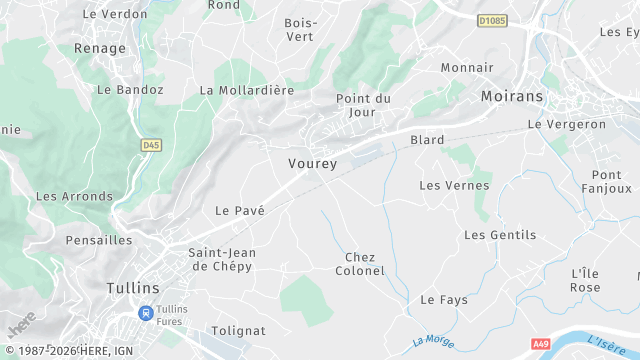 Carte de la zone d'intervention à Vourey