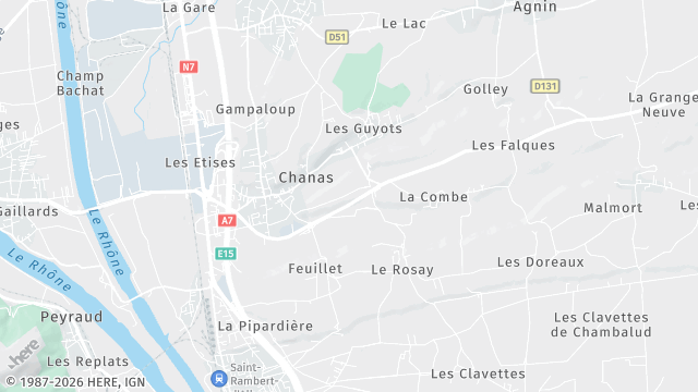 Carte de la zone d'intervention à Chanas