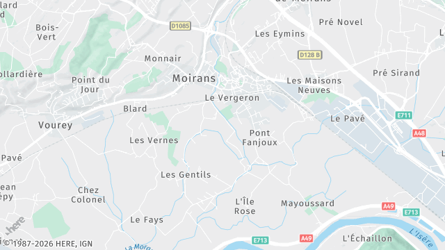 Carte de la zone d'intervention à Moirans