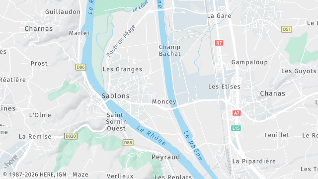 Carte de la zone d'intervention à Sablons