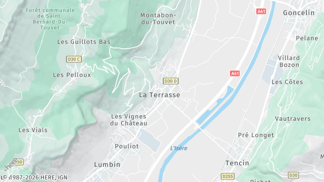 Carte de la zone d'intervention à La Terrasse