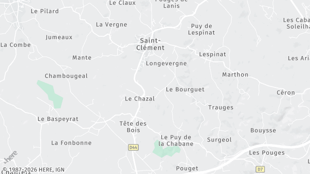 Carte de la zone d'intervention à Saint-Clément