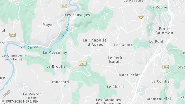 Carte de la zone d'intervention à La Chapelle-d'Aurec